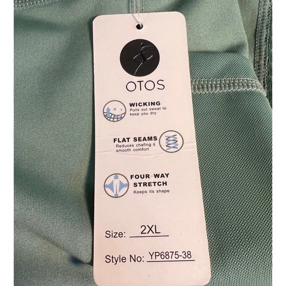 Otos Pants Womens 2XL Green Activewear Capri Athletic - Picture 6 of 6